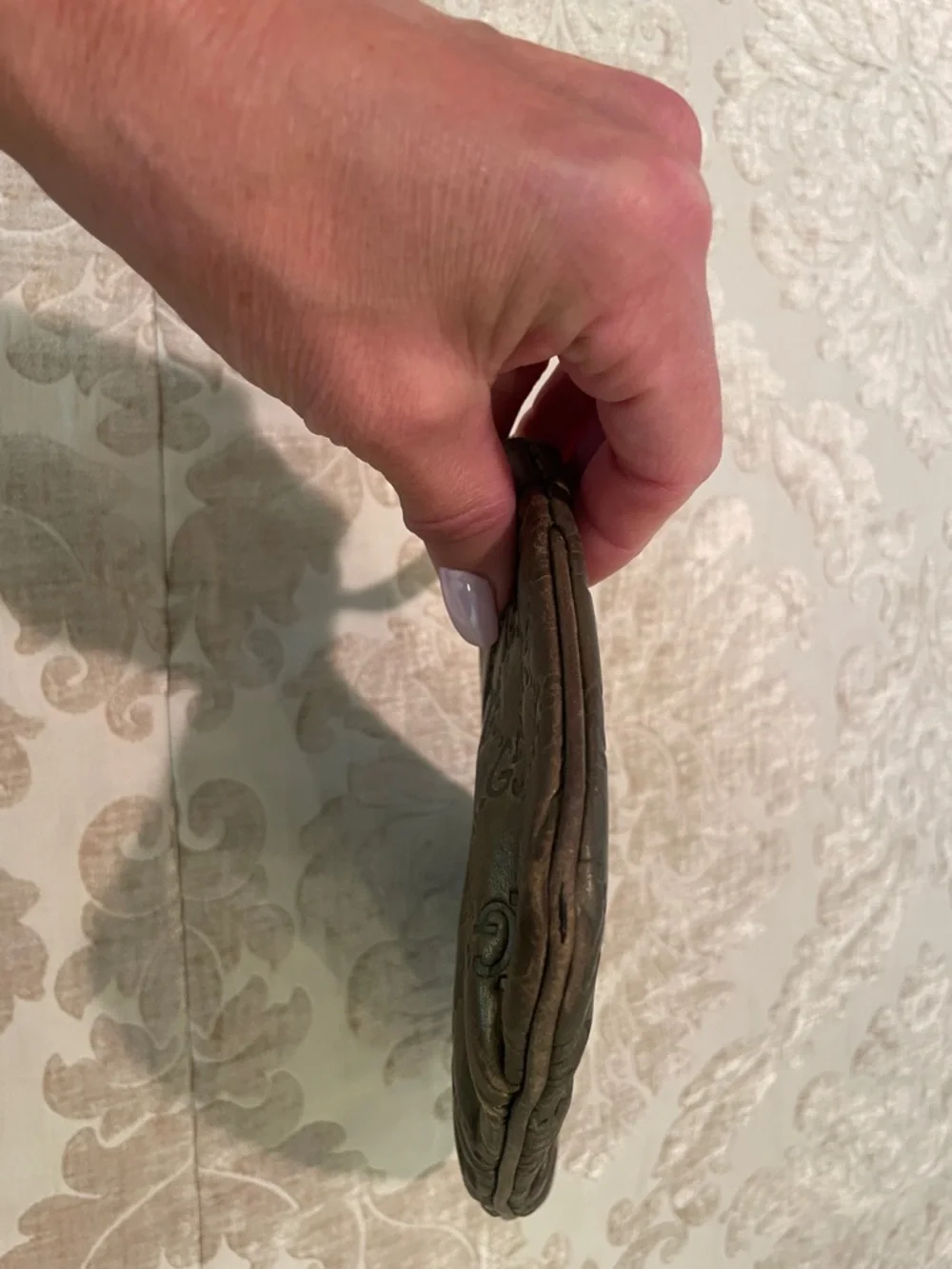 Gucci Olive Green Leather Wristlet Clutch
